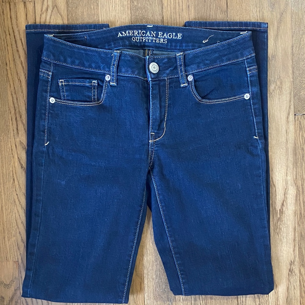 American Eagle Outfitters Women's Dark Blue Skinny Jeans